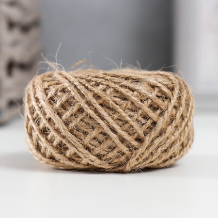 Yarn 100% juts "natural" 30 meters, thickness 0.15 cm 6x6x4 cm-1