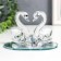 Souvenir Glass "Swans with Strose" beads 11x7x7 cm