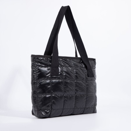 Soper bag with zipper, black color-2