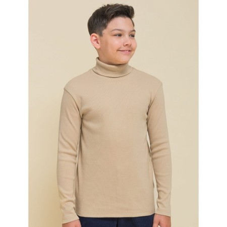 Turtleneck for the boy Pelican, height 104 cm, beige color
