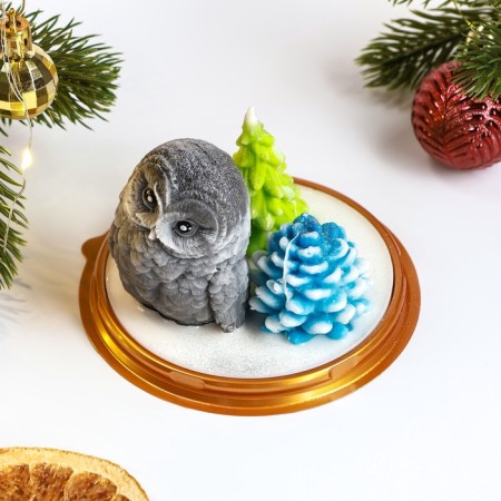 Figure soap - set "owl, Christmas tree, bump" 120gr-1