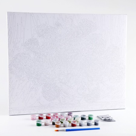 Picture on numbers on a canvas with a subframe "Bouquet", 40 x 50 cm-1