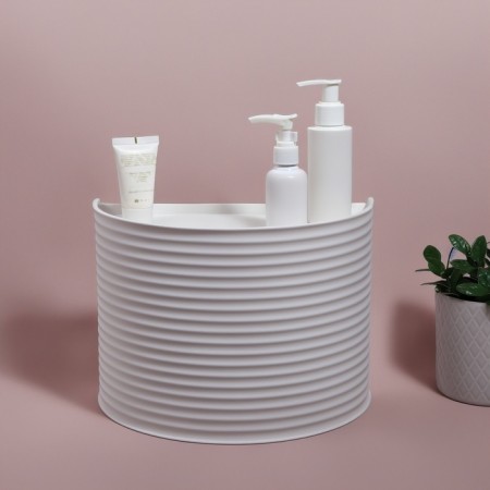 Organizer for storage, rotating, 3 sections, 27 × 15 cm, white color-7