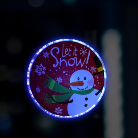LED toy on Velcro "Snowman" 13 cm, batteries Lr44x3, glow of multi