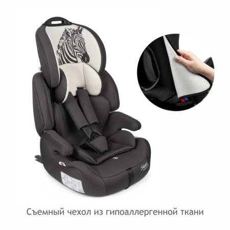 Car seats Siger "Star", ISOFIX LUX, group 1/2/3, zebra gray, beige-5