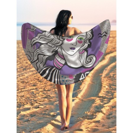 Pareo and beach rug "Graffiti Venus", D = 150 cm