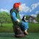 Garden figure "Baba Yaga on a mortar with a cat" 74x40x36 cm mix