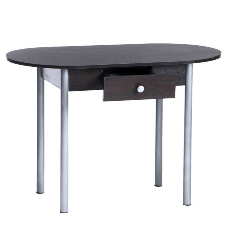 Oval table with an economy drawer 1100x600x750 Metalik gray/wenge-1