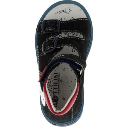 Baby sandals, size 26, blue-white color-2