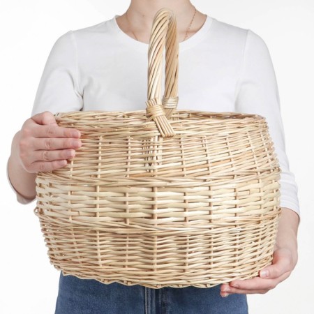 Mushroom basket, No. 4, 38 × 32 × 42 cm, 15 l, manual weaving, vine