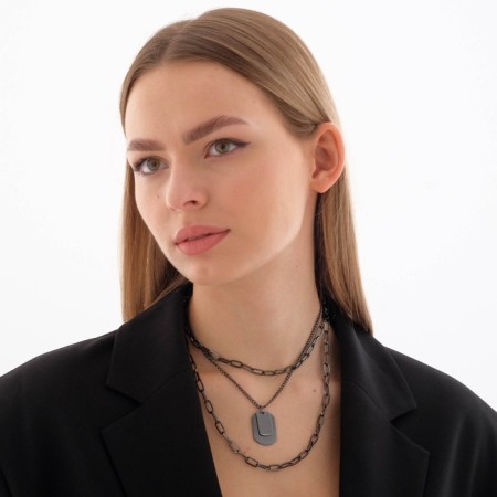 Pendant "chain" Masculinity, gray color, l = 50 cm-2