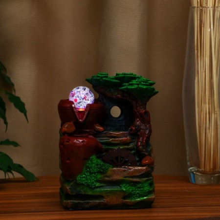 Fountain "Two jugs on the stones" 10x14x19 cm (with backlight)-2