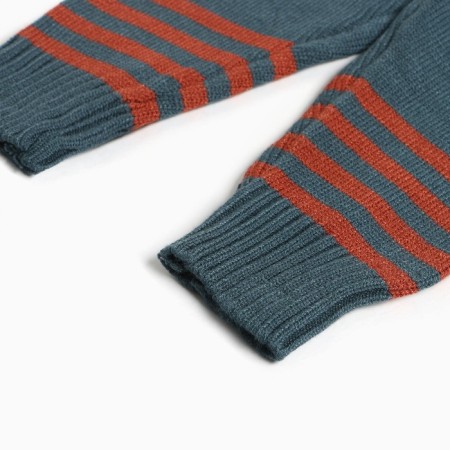 Knitted children's kit (jumper, trousers), emerald color, height 86-5