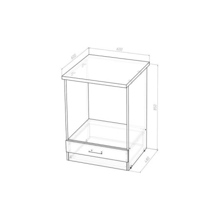 Wardrobe Larisa 600x600x850 under the oven white/latte/country-2