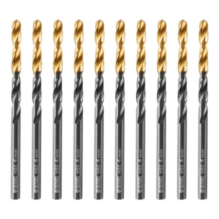 Denzel 717204, HSS-Tin, Golden Tip, 10 pieces, 4 mm