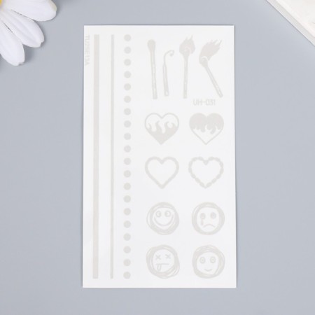 Tattoo on the body Black waterproof "emoticons and matches" 10.5x6 cm