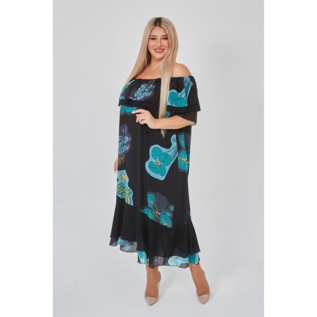 Female dress, size 58, black color-1