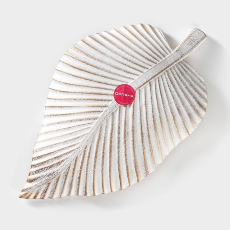 Fruit dish "leaf", 35.5 × 20 × 5 cm, gold color with white-4