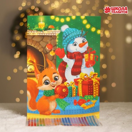 New Year's application with rhinestones “New Year! Snowman"-1