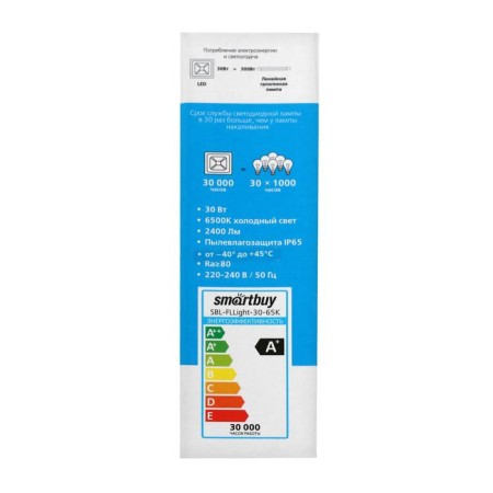 SMARTBUY FL SMD Light, 30 W, 6500 K, 2400 LM, IP65, 118x35x90 mm Parts-8