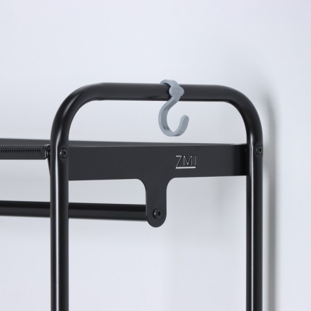 Wardrobe system with shelves "Valencia 1", steel, 109 × 30 × 155.5 cm, black color-3