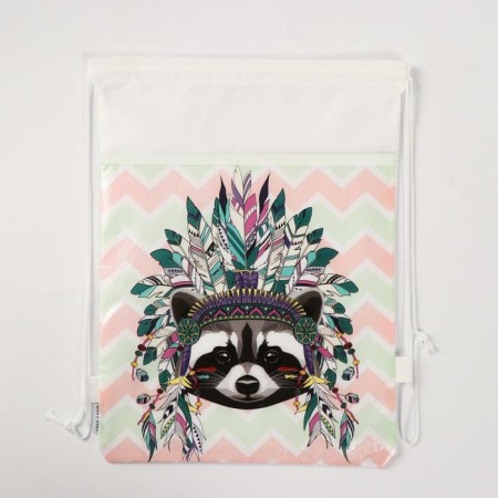A bag for shoes "Raccoon" Solocked canvas 30 x 40 cm-5
