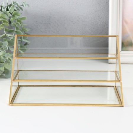 Standing interior glass, metal "Staircase" 11.5x21.5x12 cm-2