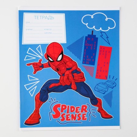 Notebook in a cage 12 sheets, 5 types of mix, cover coated cardboard, spider-man-5