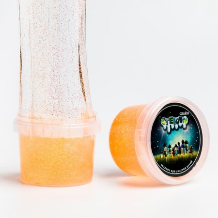 Slime "Glass" with iridescent neon spikes, orange 100 g