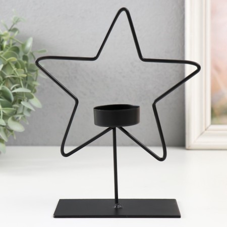 Summary Metal for 1 candle "Star" d = 4 cm black 14.5x6x19.5 cm-1