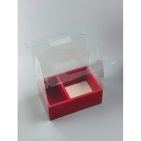 PVC box for flowers and desserts 26 x 18 x 30 cm, red-1