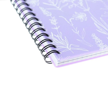 Notebook A4, 80 sheets, cage on spirals, erichkrause, lavender, plastic cover-2