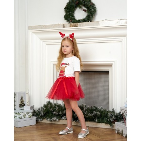 KAFTAN photo shoot "Christmas deer": a three -layer skirt and a rim-3