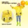 Children's "Bee" raincoat on buttons with a hood, size L, height 110-120 cm