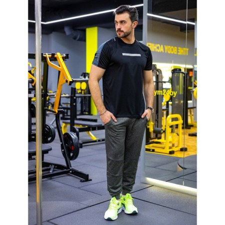 Sports T -shirt male ise, size 52, black color-6