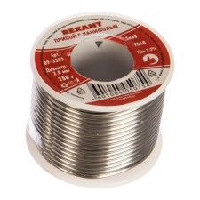 Solder with rosin Rexant, 250 g, d = 2 mm, tin 60% lead 40%