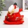 Piggy bank Ceramics "Maneki-Neko Red with fan" 11x10.5x9.5 cm