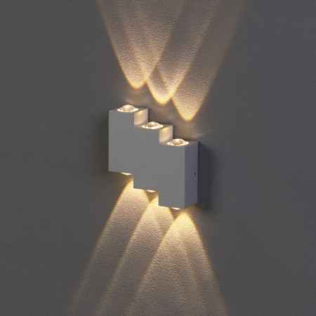 Facade lamp "Ray", FSD-011, 6 W, 3000K, 3 rays, IP65, 220 V, metal, white-1