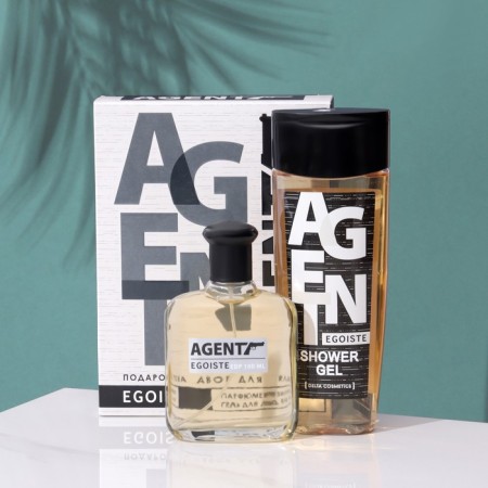 Gift set for men Agent EgoIste: shower gel, 250 ml+ perfume water, 100 ml (based on EgoIste Platinum (Chanel)