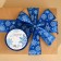 A satin ribbon "Snow Waltz", blue, 4 cm × 5 m
