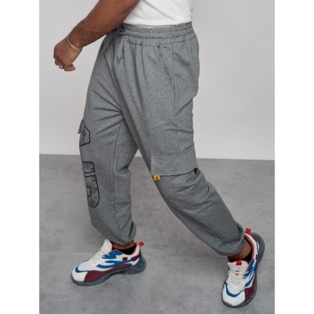 Joggers male, size 48, gray color-1