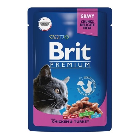 Wet Brit Premium food for cats, chicken and turkey in sauce, spider, 85 g