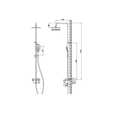 The shower system ESKO SINGAPORE BLACK ST300BL, tropical shower, shower set, black-1