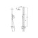 The shower system ESKO SINGAPORE BLACK ST300BL, tropical shower, shower set, black