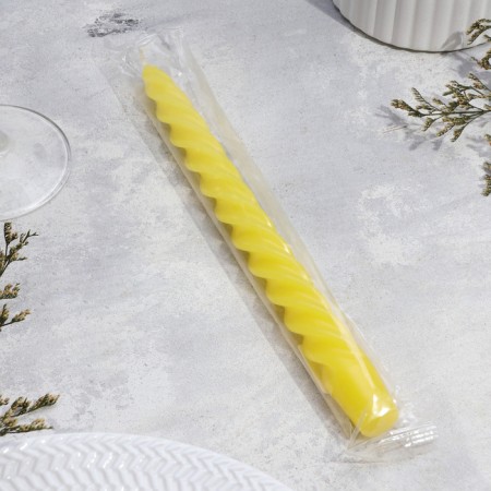 Candle twisted, 2.3x 24.5 cm, 5 hours, 50 g, yellow-1