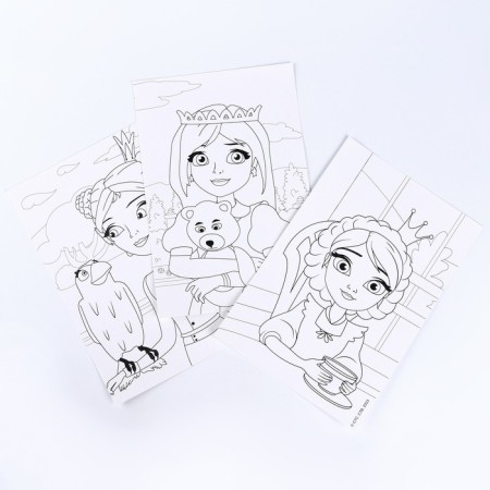 The coloring of the sketching "Princess" "Princess Dasha, Sonya and Vasilisa"-1