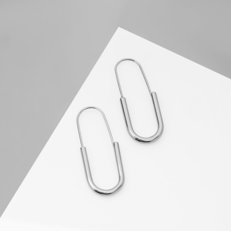 Earrings Metal "Pins" luck, color silver