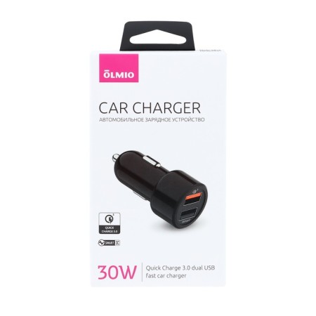 Car charger car Olmio Smart IC, 2 USB, 30 W, 5.4 A, QuickChaRge3.0-4