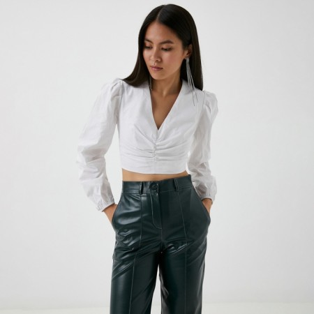 Women's shortened shirt MIST Summer Time, size 42, white