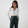 Women's shortened shirt MIST Summer Time, size 42, white